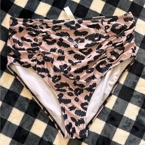 Stylish Tan and Black Leopard Bikini Bottoms